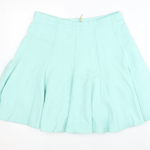 Closet Women’s Green Skater Skirt Size 14 Knee Length Zip