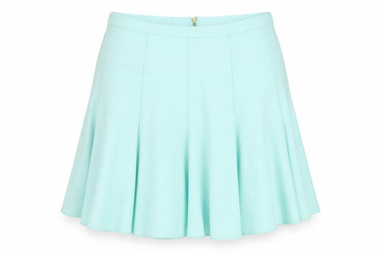 Front view of Closet Women’s Green Skater Skirt, size UK 14, Knee Length Zip
