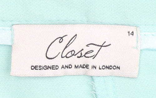 Closet Women’s Green Skater Skirt Size 14 Knee Length Zip