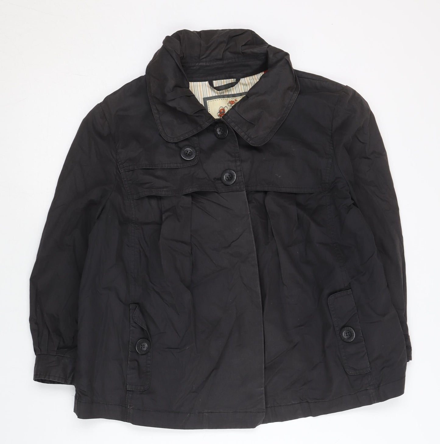 Betty Jackson Black Women's Black Cotton Overcoat Size 12