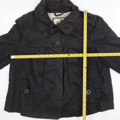 Betty Jackson Black Women's Black Cotton Overcoat Size 12