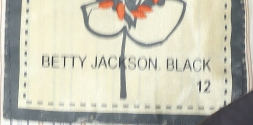 Betty Jackson Black Women's Black Cotton Overcoat Size 12