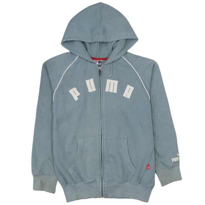 Puma Womens Blue Hooded Full Zip Sweatshirt Size 12