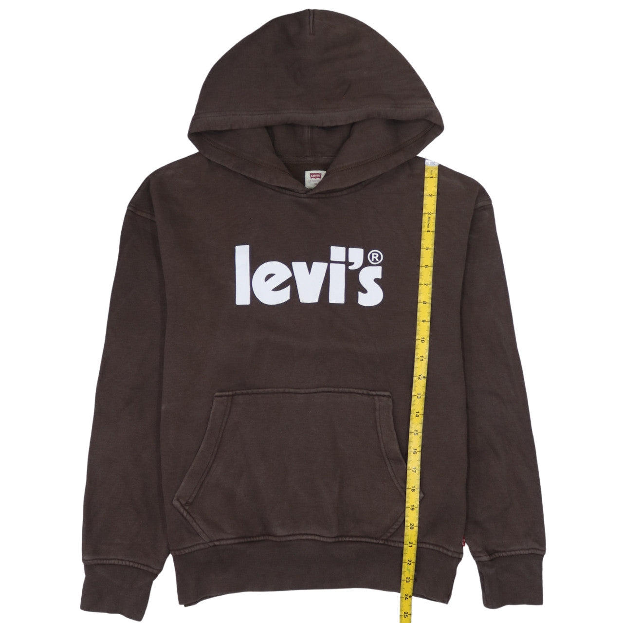 Levi's Men's Brown XS Relaxed Pullover Hoodie Logo Graphic