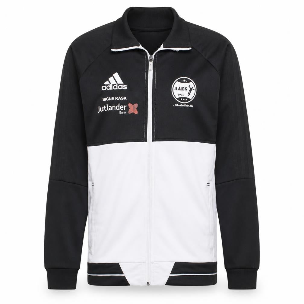 Front view of Adidas Men’s Black White Track Jacket S Sports Full Zip