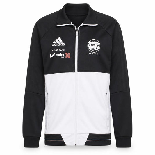 Front view of Adidas Men’s Black White Track Jacket S Sports Full Zip