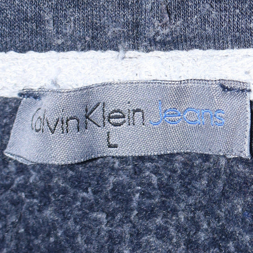 Calvin Klein Jeans Men’s Blue Logo Pullover Hoodie Size L