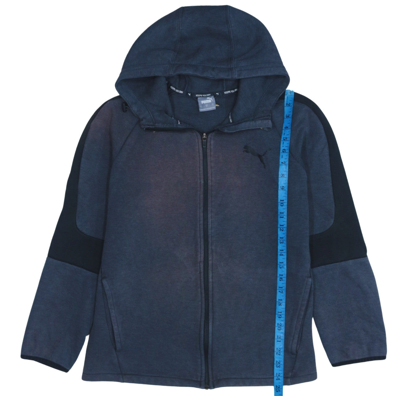 Puma Men’s Blue Full Zip Hoodie Size L Sports Fleece Jacket