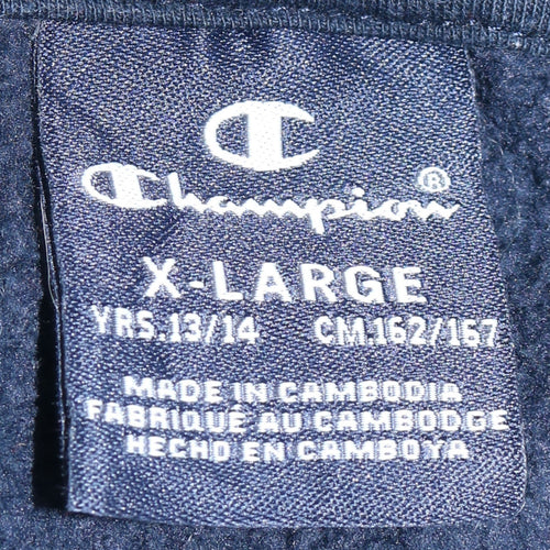 Champion Boys Blue Pullover Hoodie 13-14Y Logo Hooded Sweatshirt