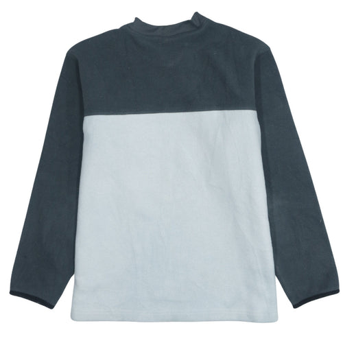 Nike Mens Grey Black Fleece Pullover Sweatshirt S V-Neck Zip Pocket