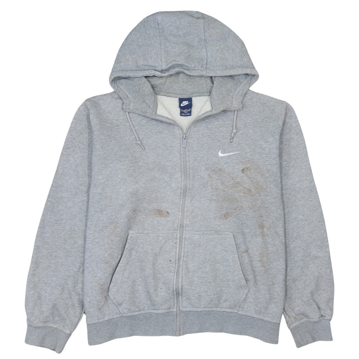 Nike Men’s Grey 2XL Full Zip Hoodie Long Sleeve Cotton Blend