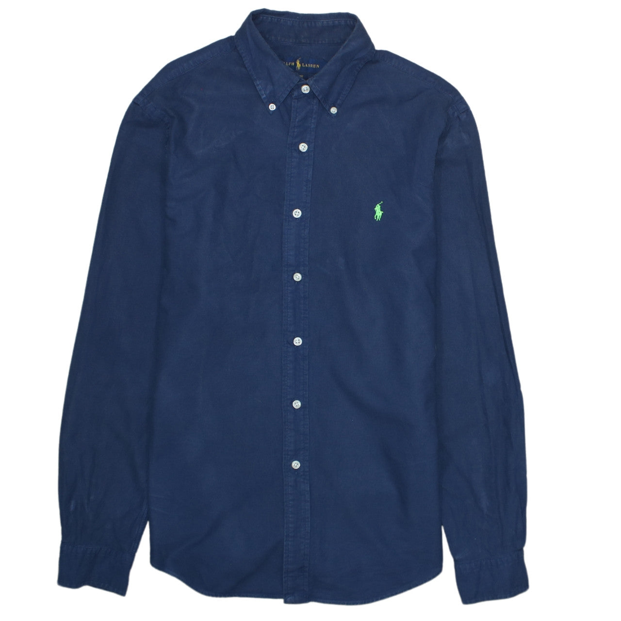 Ralph Lauren Men's Blue Slim Fit Linen Button-Up Shirt M
