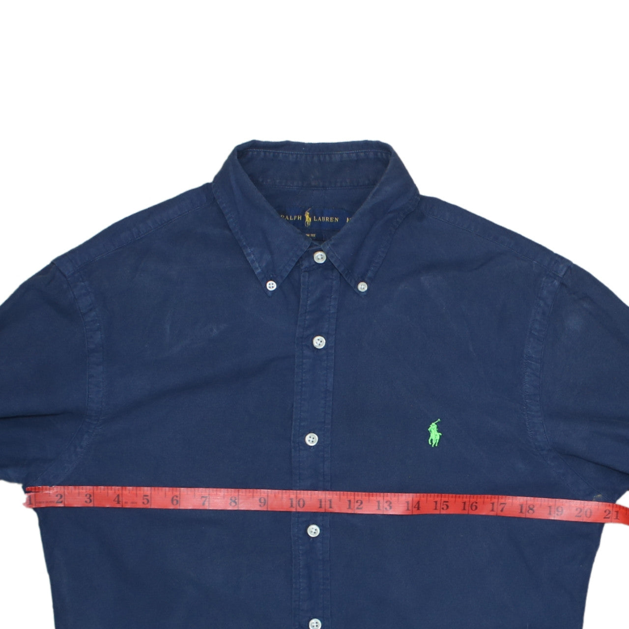 Ralph Lauren Men's Blue Slim Fit Linen Button-Up Shirt M