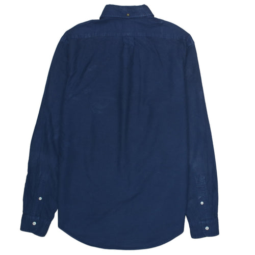 Ralph Lauren Men's Blue Slim Fit Linen Button-Up Shirt M