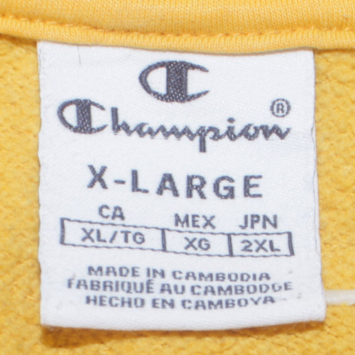 Champion Men’s Yellow XL Pullover Sweatshirt High Neck Logo