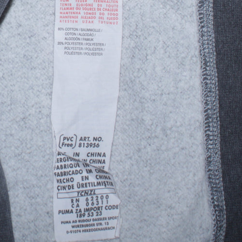 Puma Men’s Grey Pullover Hoodie M Logo Sportswear Casual