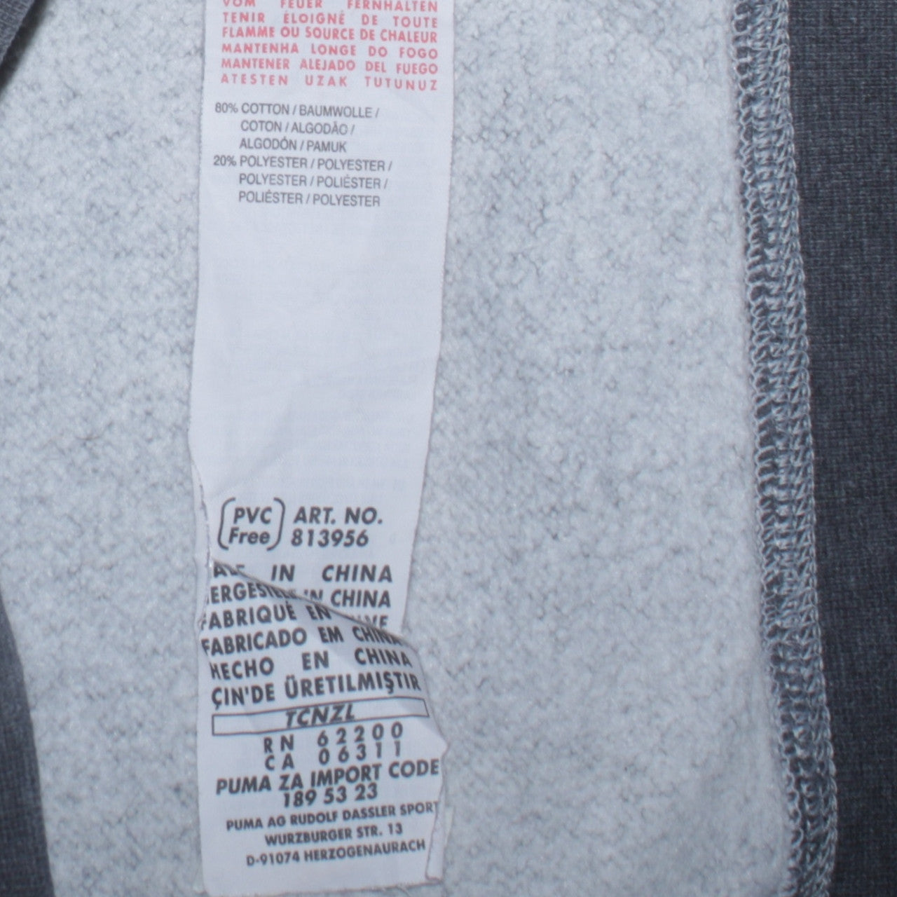 Puma Men’s Grey Pullover Hoodie M Logo Sportswear Casual
