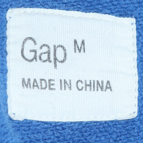 GAP Men’s Blue Pullover Hoodie M Regular Fit Logo Sweatshirt