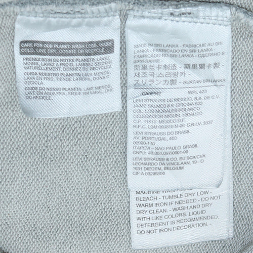 Levi's Men's Grey Pullover Hoodie M Graphic Logo Sweatshirt