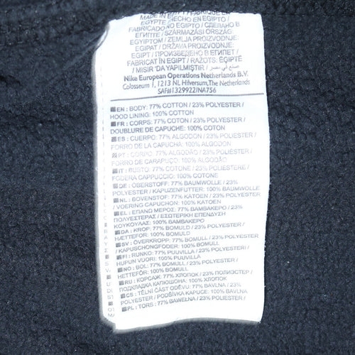 Nike Men's Black M Full Zip Hoodie Sports Embroidered Logo