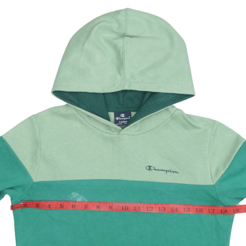 Champion Boys Green Colourblock Pullover Hoodie Age 11-12 Years
