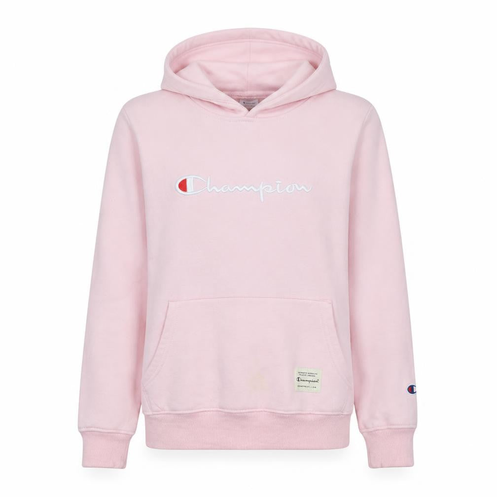 Champion Womens Pink Medium Pullover Hoodie Logo Embroidered Sportswear