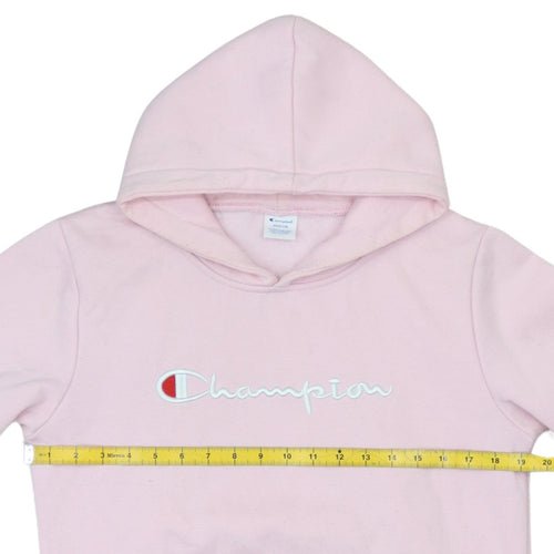 Champion Womens Pink Medium Pullover Hoodie Logo Embroidered Sportswear