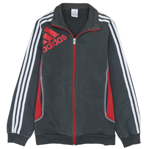 Adidas Boys Black Red White Track Jacket 15-16 Years Full Zip Sportswear