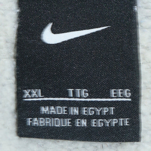 Nike Men’s Grey Pullover Hoodie 2XL Regular Fit Logo Sportswear