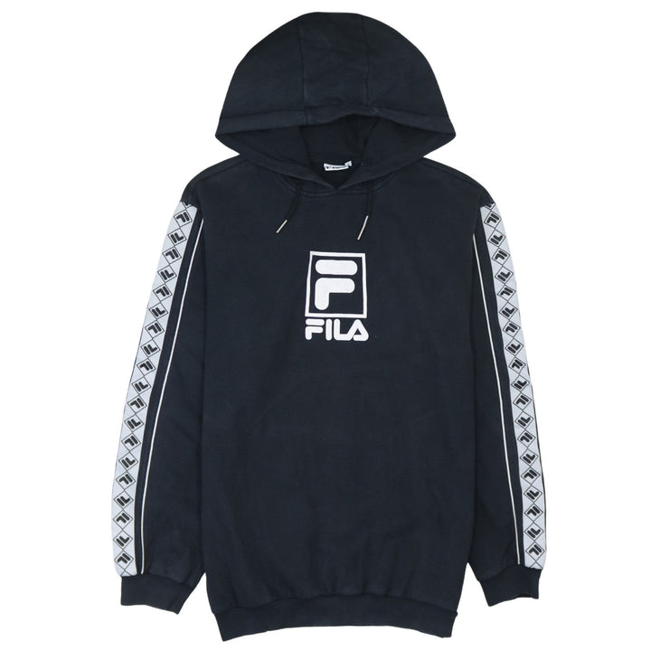 FILA Men’s Black Pullover Hoodie S Logo Sportswear Long Sleeve