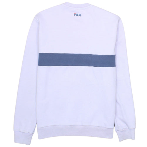 Fila Mens Purple Logo Sweatshirt XS Crew Neck Pullover Retro Sportswear