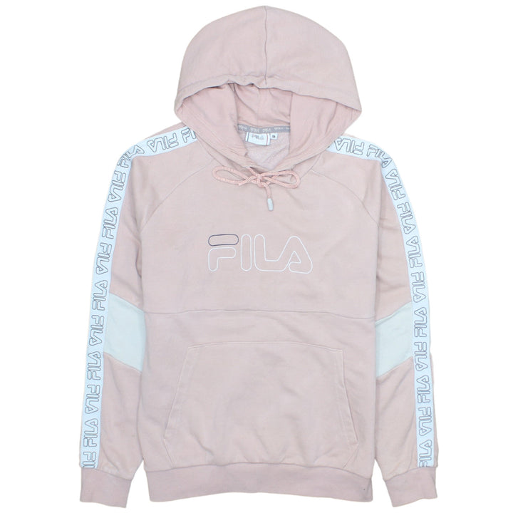 Fila Womens Pink Hoodie Medium Logo Hooded Sweatshirt