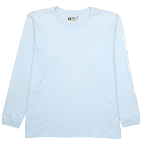 Carhartt Women Blue XL Loose Fit Long Sleeve Logo Sweatshirt