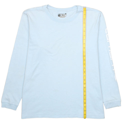 Carhartt Women Blue XL Loose Fit Long Sleeve Logo Sweatshirt