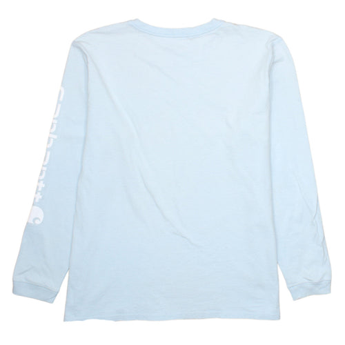 Carhartt Women Blue XL Loose Fit Long Sleeve Logo Sweatshirt