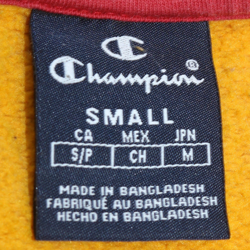 Champion Men's Yellow Small Pullover Sweatshirt Logo Fleece