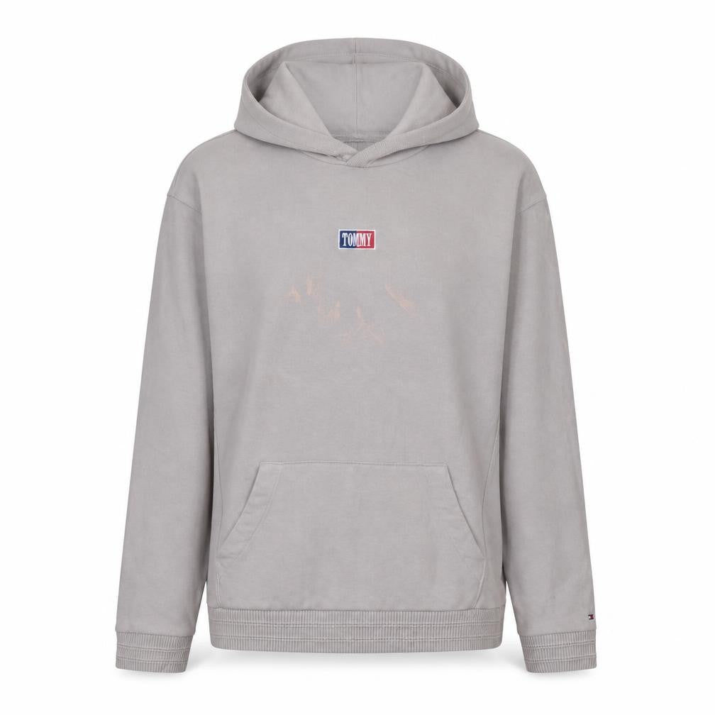 Tommy Hilfiger Unisex Adults Beige Pullover Hoodie L Logo Casual