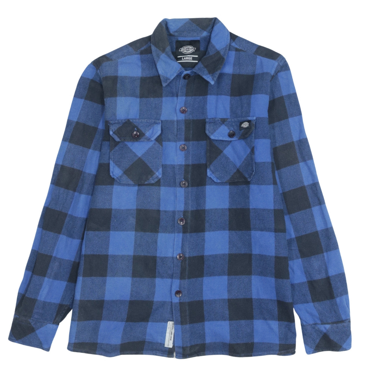 Dickies Men’s Blue Check Flannel Shirt Large Regular Fit