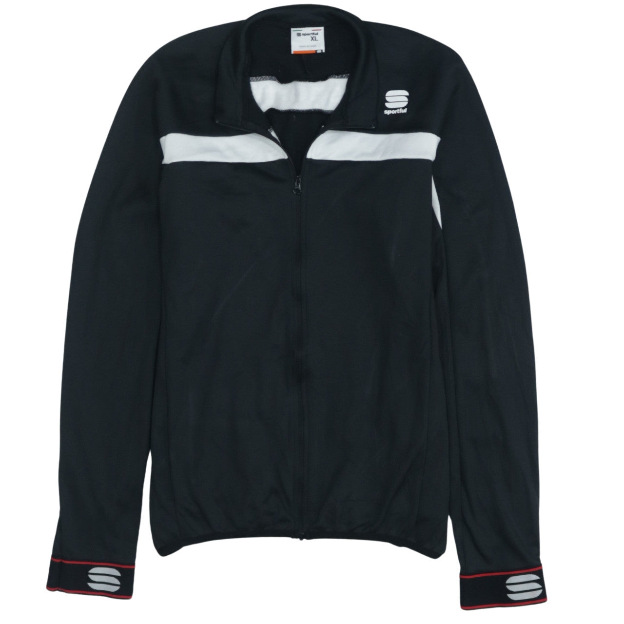 Sportful Men’s Black XL Cycling Track Jacket Full Zip Polyester