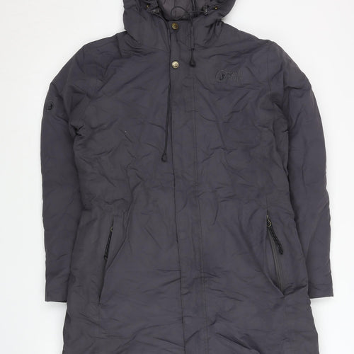 North Ridge Womens Grey Size 8 Long Hooded Down Puffer Coat