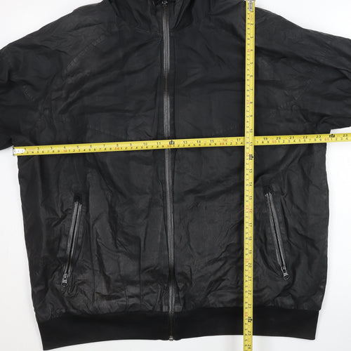 Nike Men’s Black L 42"-44" Hooded Windbreaker Jacket Full Zip Polyester