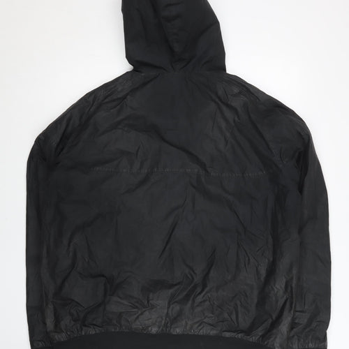 Nike Men’s Black L 42"-44" Hooded Windbreaker Jacket Full Zip Polyester