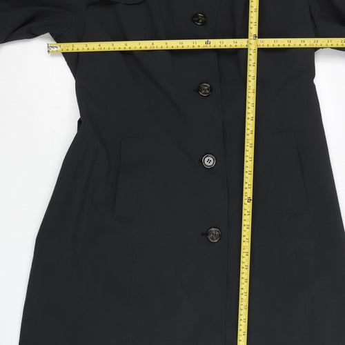 Marks and Spencer Women Black Size 20 Long Trench Coat Belted