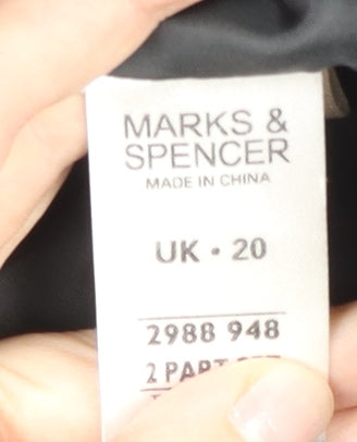 Marks and Spencer Women Black Size 20 Long Trench Coat Belted