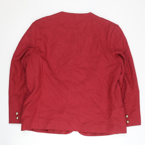 St. Bernard Womens Red Size 20 Regular Fit Single Breasted Blazer
