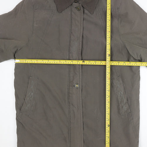 Eleganzé Womens Brown Mid-Length Overcoat Size 14 Lined Casual Jacket