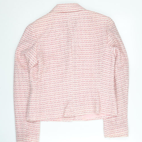 Todays Woman Womens Pink Bouclé Suit Jacket UK 10 Single Breasted