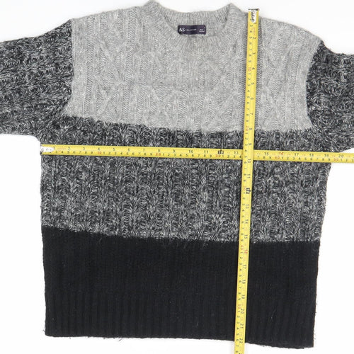 Marks and Spencer Womens Grey Pullover Jumper S Wool Blend Knit