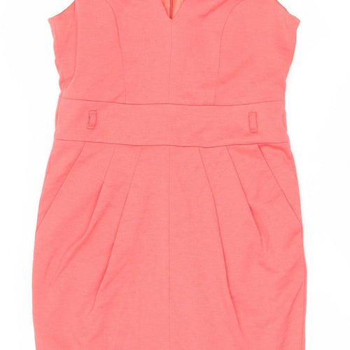 Next Women’s Pink Size 10 Sheath Knee Length V-Neck Dress