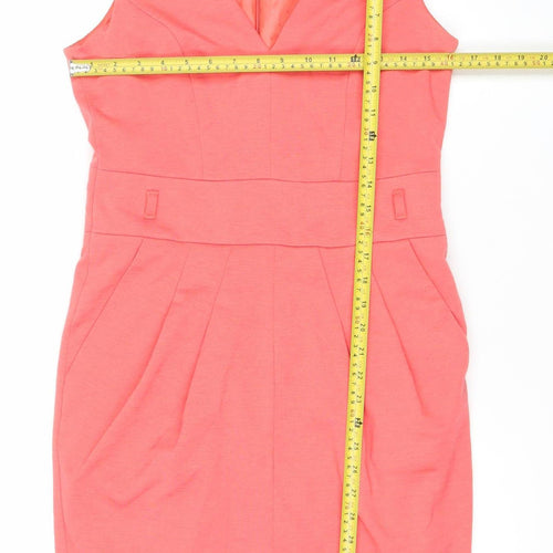Next Women’s Pink Size 10 Sheath Knee Length V-Neck Dress